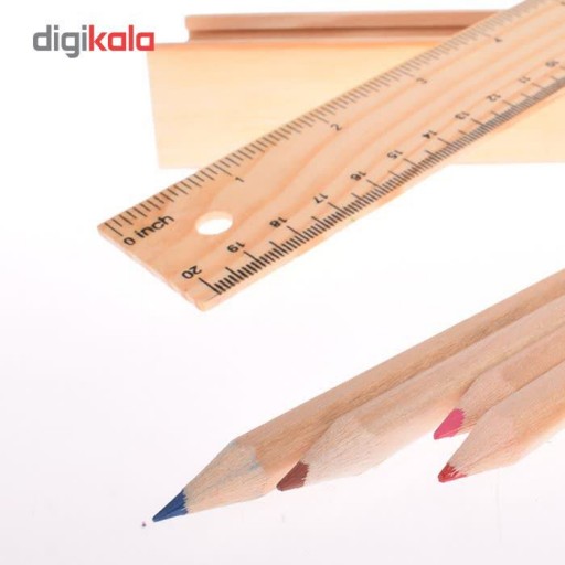 مداد 12 رنگ جعبه چوبی همراه با تراش و پاک کن  (مارک فکتیس)