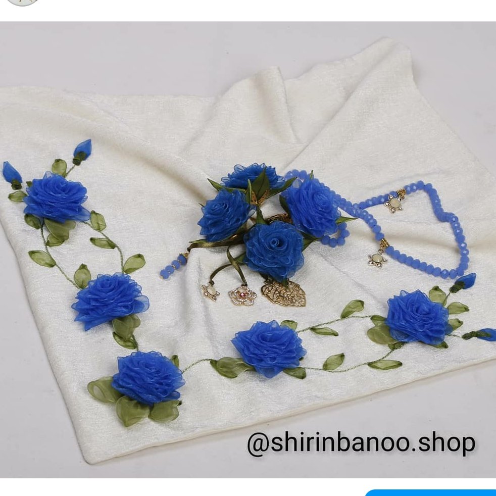 تسبیح فانتزی عروس گل دار کریستال آبی سایز 8