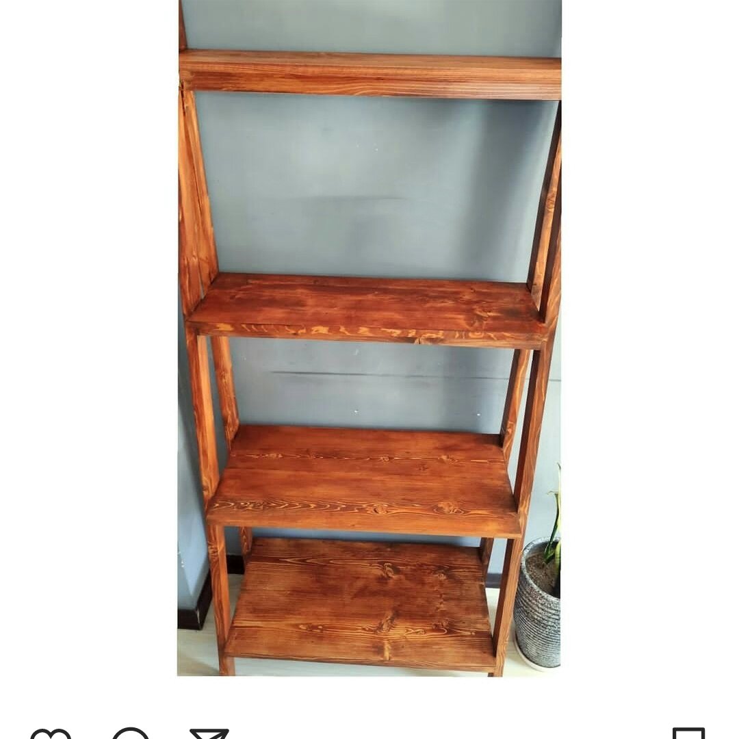 استند چند طبقه شیب دار دکوری چوب روس رنگ قهوه ای پوشش سیلرکیلر