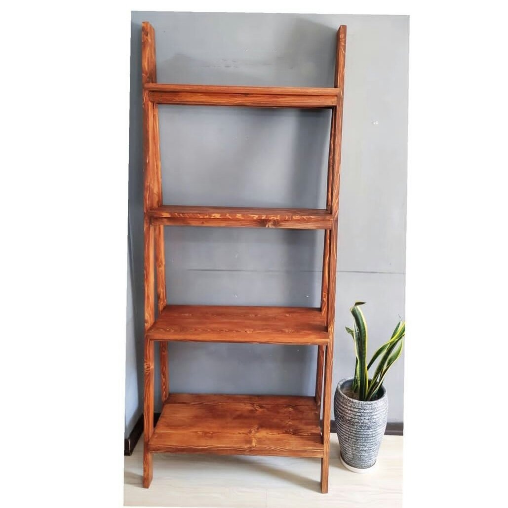 استند چند طبقه شیب دار دکوری چوب روس رنگ قهوه ای پوشش سیلرکیلر