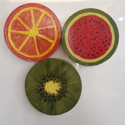 مگنت یخچال با طرح میوه از جنس سفال