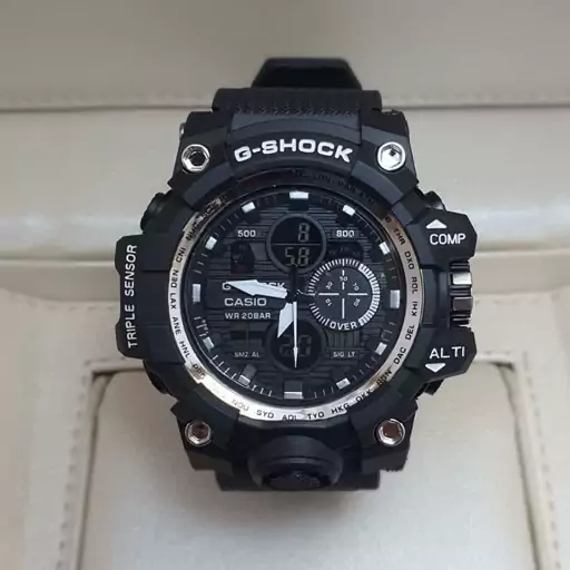 ساعت مچی طرح جیشاک دوزمانه رنگبندی مشکی G_shock