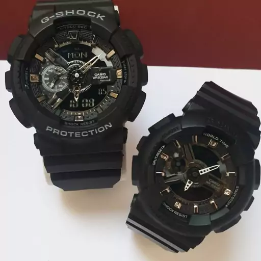 ساعت مچی ست زنانه و مردانه کاسیو جیشاک عقربه ای و دیجیتال همزمان Casio G-shock 