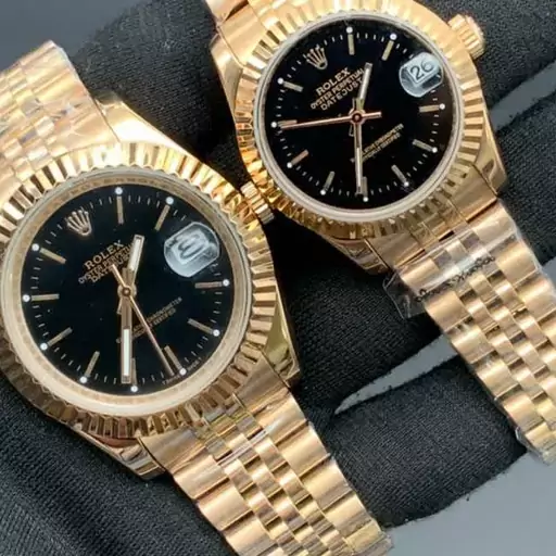 ساعت مچی ست مردانه و زنانه رولکس مدل مشهور دیت جاست _شیشه عدسی دار ROLEX DATEJUST 