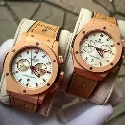 ساعتمچی ست مردانه و زنانه هابلوت 3 موتور فعال جنس بند رابر hublot