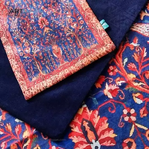 سجاده مخمل آستر دار طرح فرش درختی  آرت مان سایز 65x110