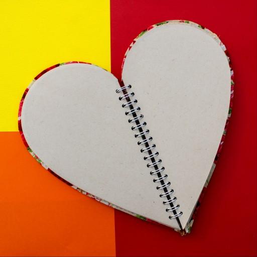 دفترچه قلبی پارچه‌ای گل‌گلی