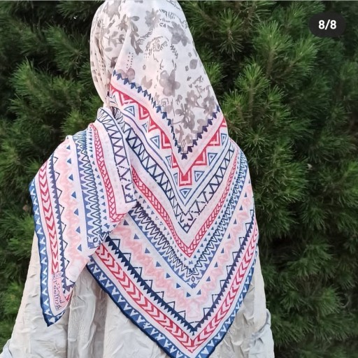 روسری نخی خنک ویژه گرمای تابستان طرح سنتی قواره کوچک در طرح بندی شیک و رنگبندی متنوع و زیبا برای شما شیک پوشان