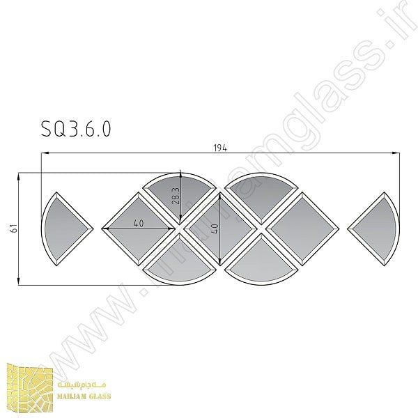 آینه آسان نصب نقره ای مدل پاپیون کد SQ0306