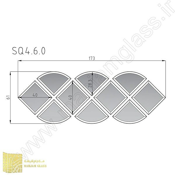 آینه آسان نصب مسی مدل ابرکدSQ0406