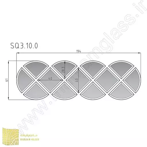 آینه آسان نصب مسی مدل پیچک کدSQ0310