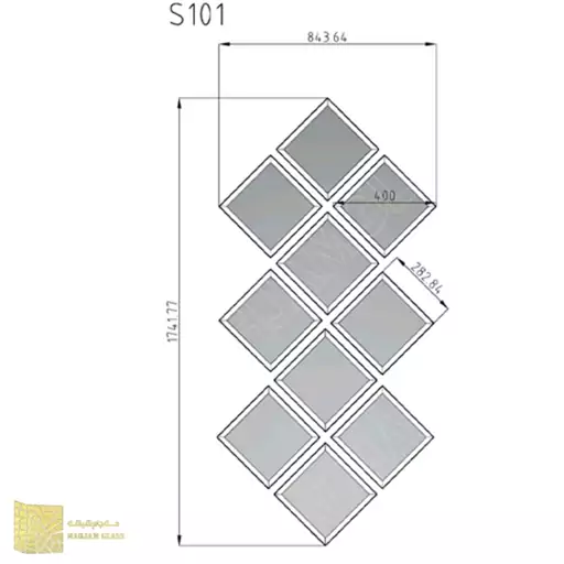 آینه آسان نصب مسی مدل روبیک کد S10 1