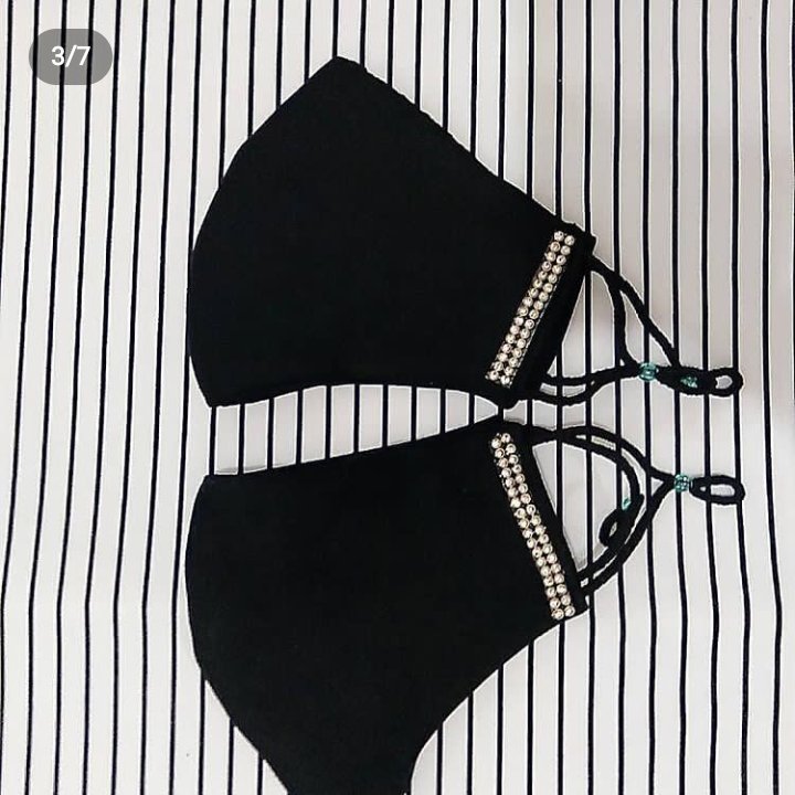 ماسک پارچه ای نگین کار شده