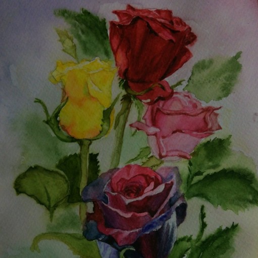 تابلو نقاشی رزهای رنگی