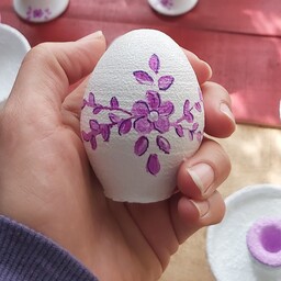 تخم مرغ هفت سین 8سانتی  رنگ شده با اکریلیک  قابل شستشو با دستما ل نرم