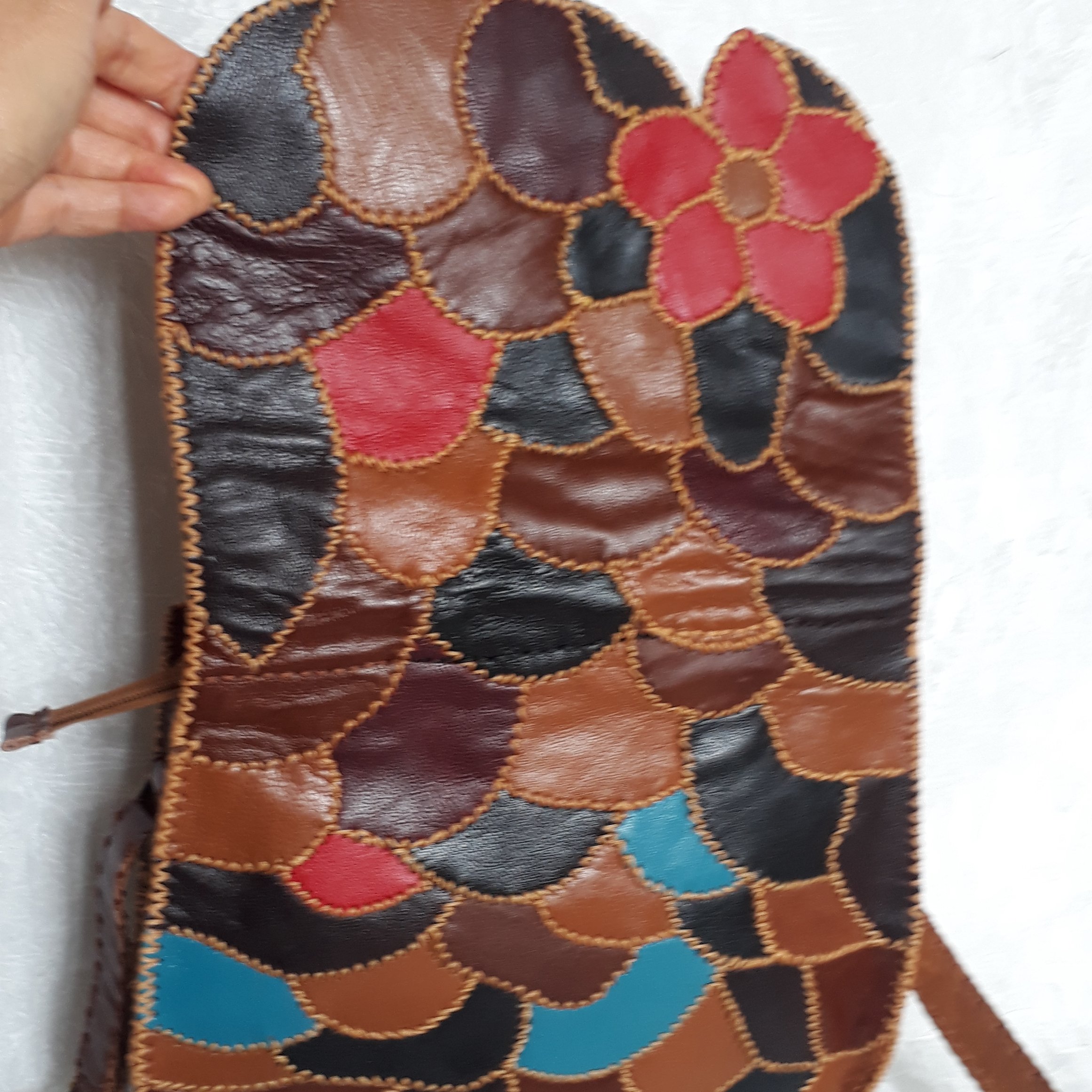 ست کیف چرم طبیعی (بزی) چهل تکه ،کاملا دست دوز