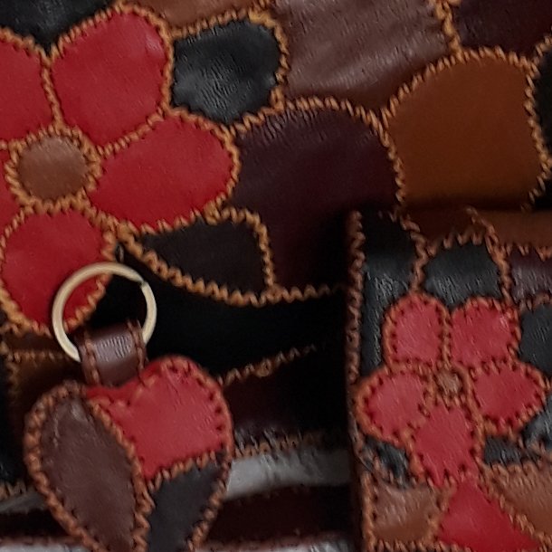 ست کیف چرم طبیعی (بزی) چهل تکه ،کاملا دست دوز