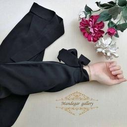 ساق دست  یا آستینک ساق حجاب شیک با رنگ مشکی جنس کرپ حریر دارای سایز بندی