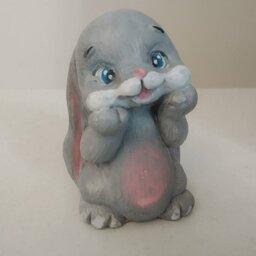 مجسمه گچی طرح خرگوش  رنگ آمیزی با دست بامزه مناسب عیدی و هدیه و سفره هفت سین