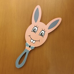 آینه چوبی دستی مدل خرگوش مناسب سیسمونی و اکسسوری  رنگاچوب