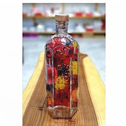 بطری آب بلند سه بعدی با کیفیت عالی طرح پشت بطری گلدار و ثابت