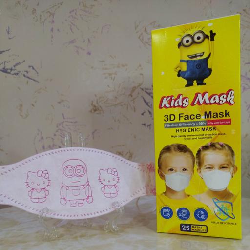 50 عدد ماسک سه بعدی کودک طرح دخترانه