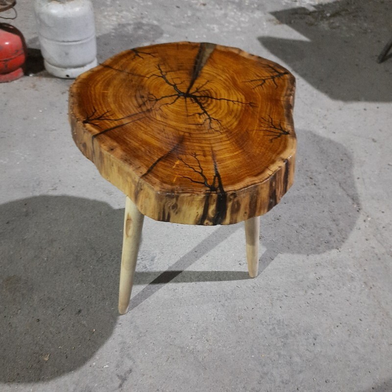 میز عسلی چوبی طبیعی رزین