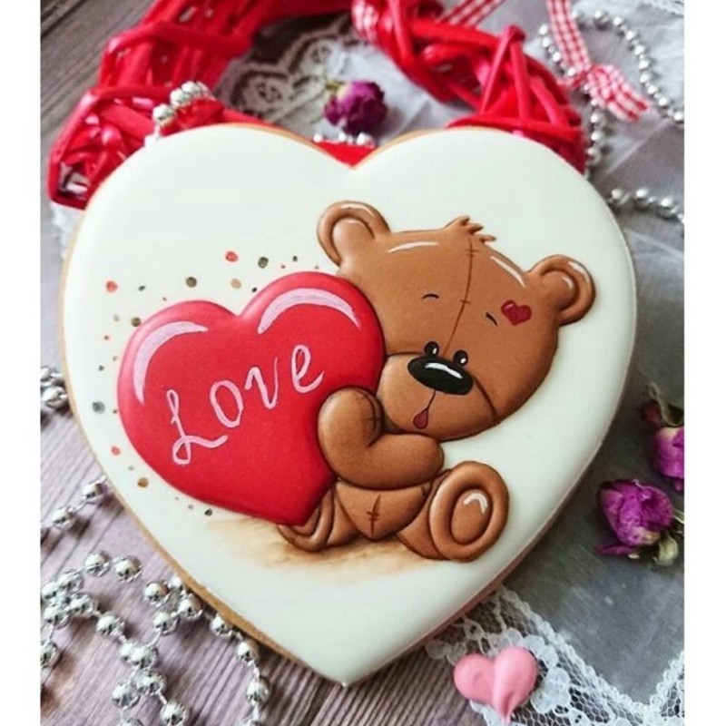 کاتر شیرینی پزی بهگز مدل خرس قلبی مناسب کوکی و بیسکوییت و طرح ولنتاین