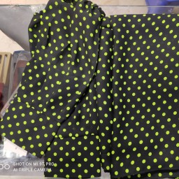 ست روسری و ساق کرپ خال خال