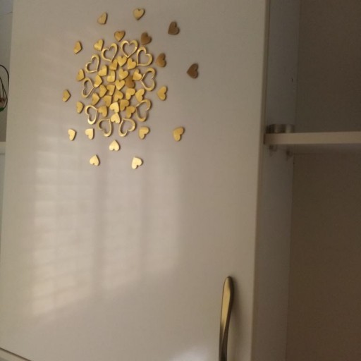 آینه تزیینی 6 عددی مدل قلب رنگ مسی برای زیباسازی منزل