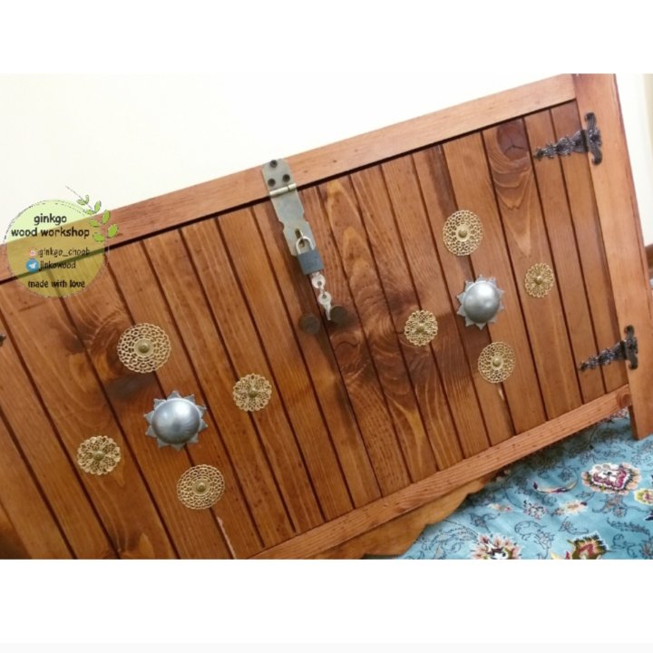 صندوقچه چوبی بزرگ دستساز- یخدان چوبی بزرگ دستساز دکوری- گنجه چوبی بزرگ دکوراتیو 
