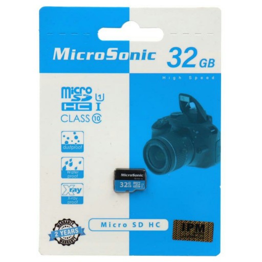 کارت حافظه MicroSD میکروسونیک با ظرفیت 32 گیگابایت