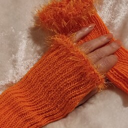 ساق دست بافتنی پرتقالی رنگ پوشانا 