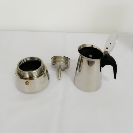 قهوه جوش استیل 6 کاپ  (موکاپات - اسپرسو ساز استیل)