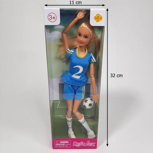 عروسک باربی دفا لوسی Defa Lucy تمام مفصل فوتبالی کد 8367 آبی 