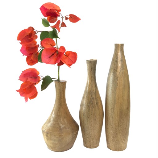 گلدان چوبی مدل میچکا مجموعه سه عددی