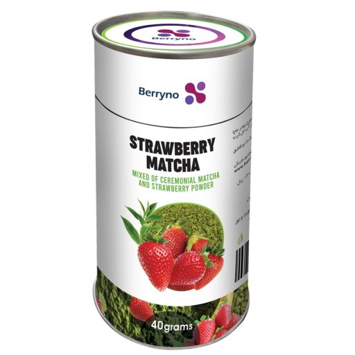 ماچا توت فرنگی 40 گرمی ویتامین C در توت فرنگی تولید کلاژن را افزایش می‌دهد پوست را صاف می‌کند و اثر ضد پیری دارد