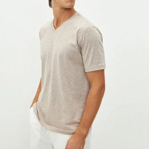 تی شرت آستین کوتاه مردانه مدل یقه هفت برند ال سی وایکیکی Lcwaikiki سایز S تی شرت ترک
