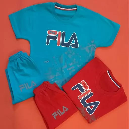 تیشرت شلوارک پسرانه FILA جنس ملانژ با کیفیت سایز 45 و 50