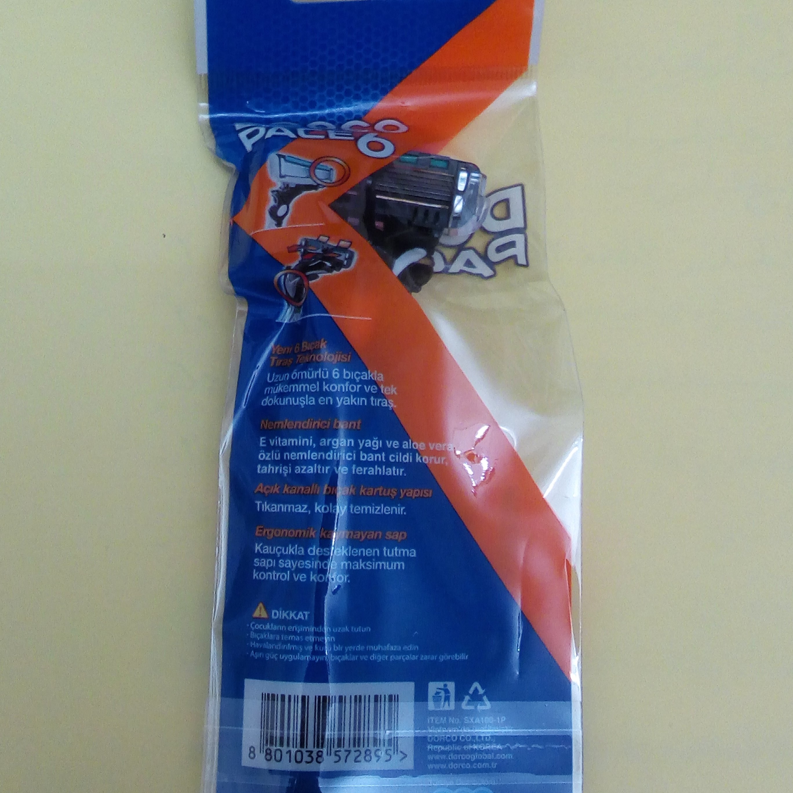 تیغ شش لبه یکبارمصرف تکی جلدآبی