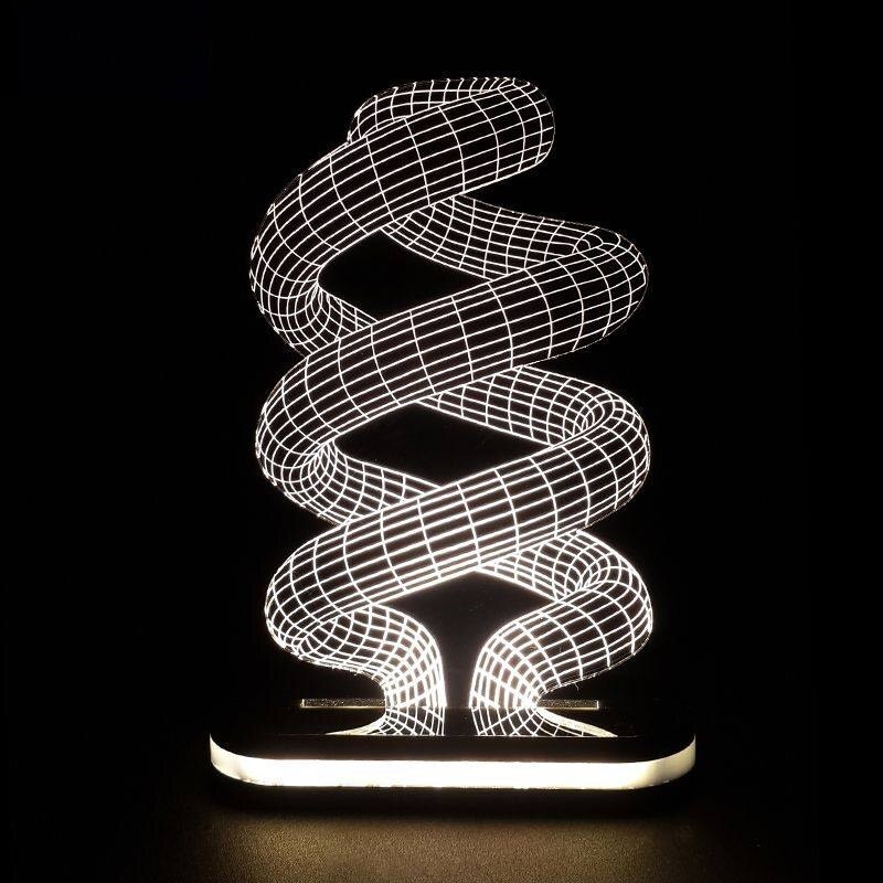 چراغ خواب و تزئینی سه بعدی طرح لامپ کم مصرف