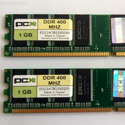 رم کامپیوتر    DDR 400  ظرفیت 1 گیگابایت مارک PCX رم ارتقای کامپیوتر حافظه 