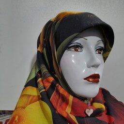 روسری  رنگی نخی  قواره 140 گالری حجاب رئوف 