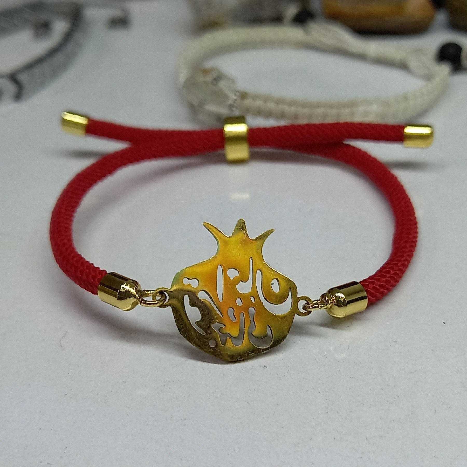 دستبند یلدا انار استیل با متن تو مرا جام جهانی