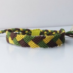 دستبند دوستی طرح جکسون - سبز ،زرد، قهوه‌ای
