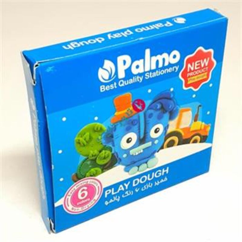 خمیر بازی 6 رنگ جعبه مقوایی پالمو 
