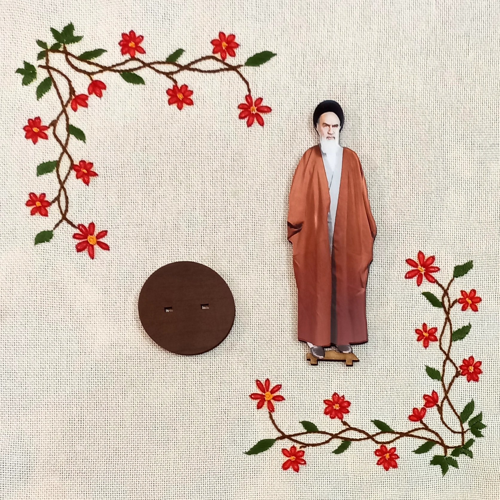 استند رومیزی چوبی تصویر رهبر ی و شهدا  