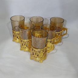 فنجان شامپاین دسته طلایی
