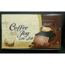 بیسکویت قهوه کافی جوی 18 عددی Coffee joy محصولی از کشور اندونزی تاریخ جدید با طعم لذیذ و ترد