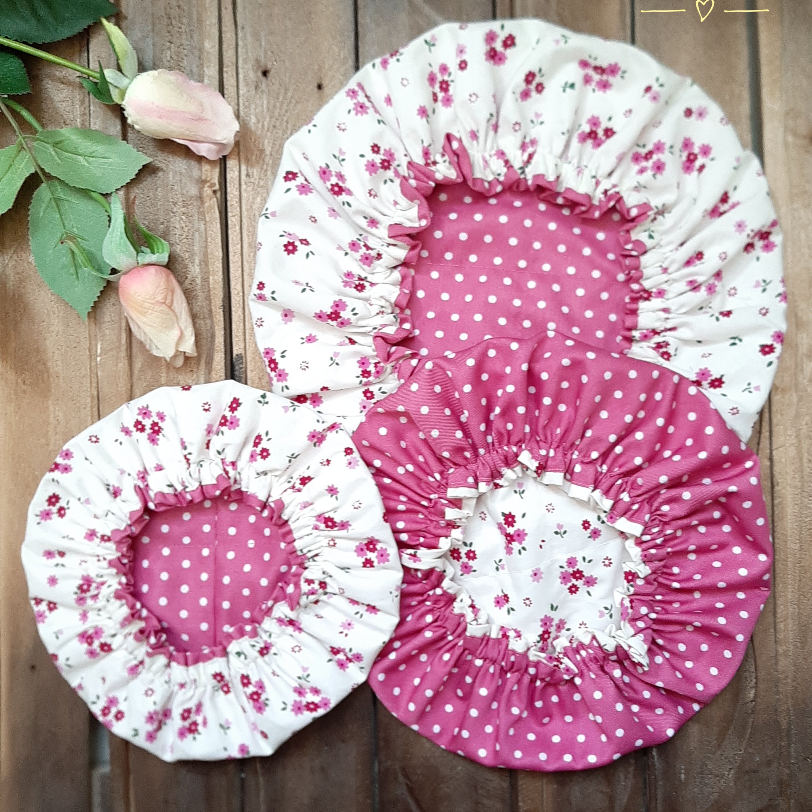 دستگیره مربعی گلدار ریز با خالخال صورتی